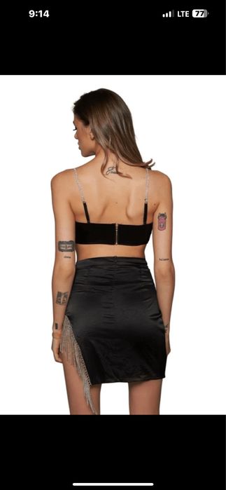 Set top si fusta negru S