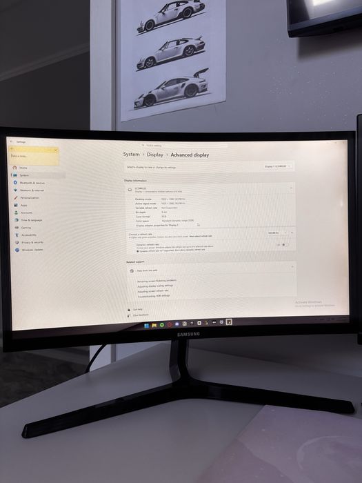 Monitor Curbat Gaming Samsung, LC24RG50, FHD, 144hz, 24”