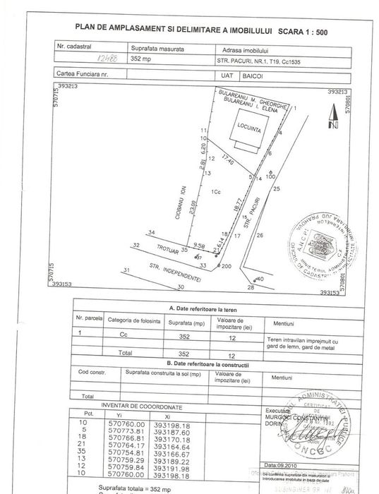 Teren intravilan 352 mp  – Țintea, Băicoi | 3 minute de Valea Stelii