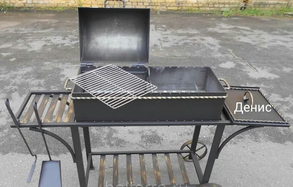 Дачный мангал барбекю гриль шашлычницу тележки очаг казан