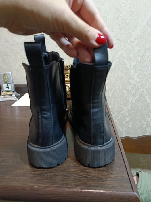 Сапоги черные с мехом