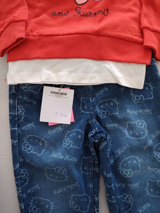 Blugi Hello Kitty 116 și bluză 116