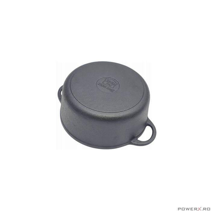 Oala din fonta 2.4litri, 21cm, cu capac, negru, KingHoff