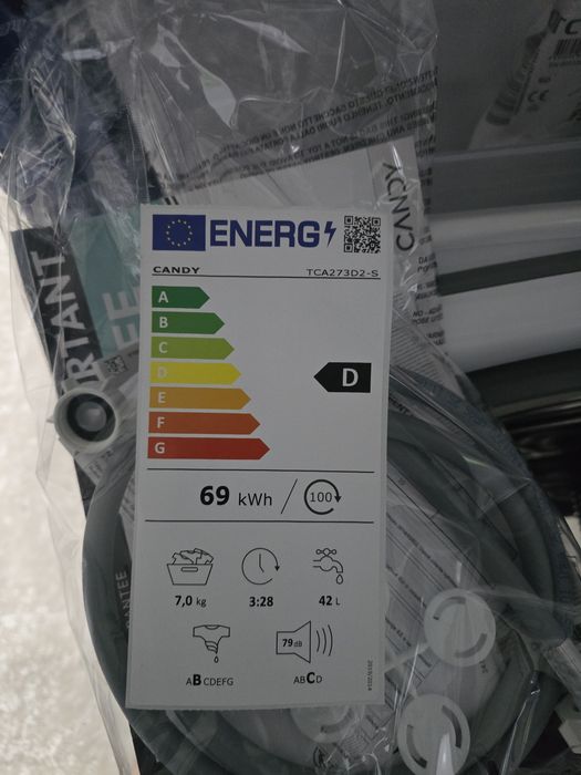 Нова смарт пералня с горно зареждане Candy TCA273D2-S ProWash 300, 41 см - 7 кг - бяла