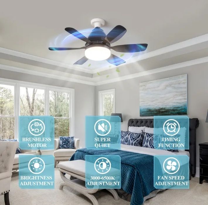 Таванен вентилатор 30W-40W 6перки