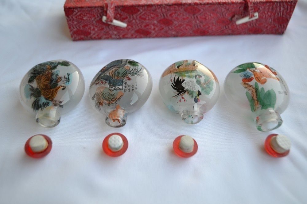 Lot 4 sticlute tutun de prizat China / Sticluta veche / Sticlute vechi