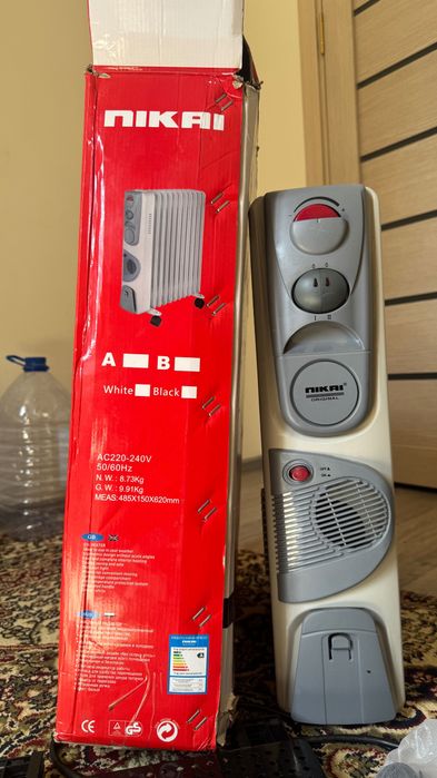 Масляный радиаторный обогреватель Nikai (2500 Вт + вентилятор 500 Вт)