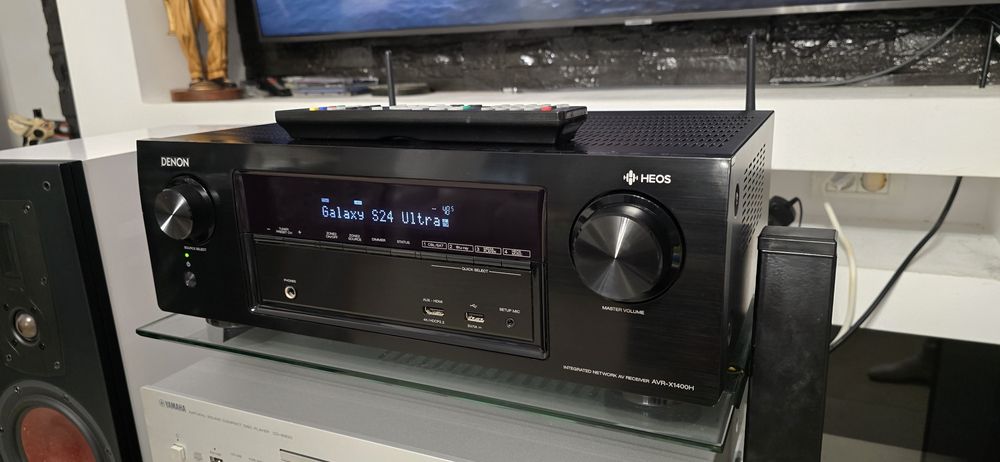 Receiver 7.2 Denon AVR-X1400H Atmos Wifi Bluetooth Heos 4k arc Usb