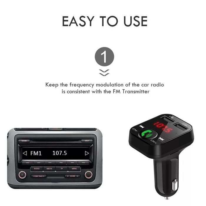 Car Kit Bluetooth Dual USB Cu Casca V6 Plus Wireless