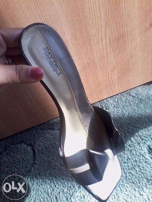 Sandale Davinci negru cu alb