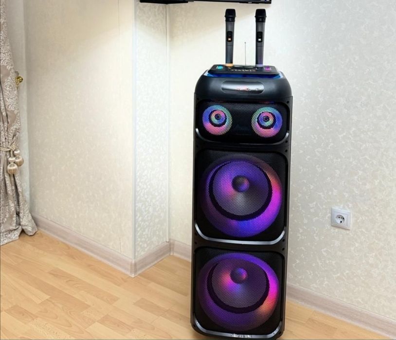 Колонка жалға беріледi 2 микрофон