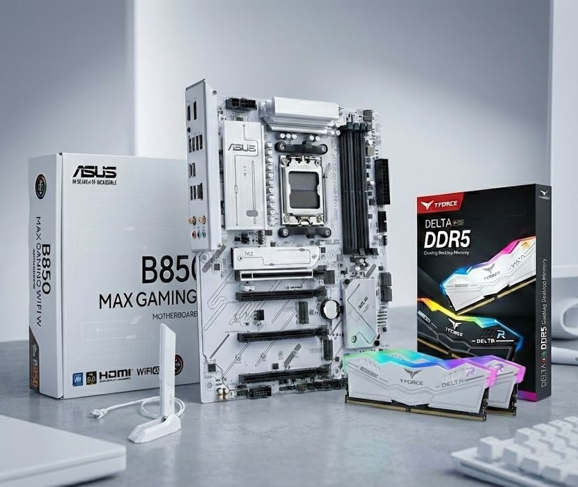 Игровой комплект AM5: Asus B850 Max Gaming Wifi + DDR5 16Gb 6000MHz