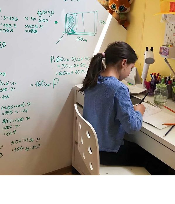 Комплект Бяла Боя за Писане върху стена ESCREO (3m2)