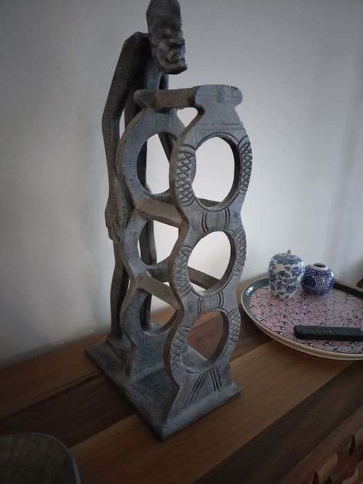 Дървена поставка за вино от Индонезия