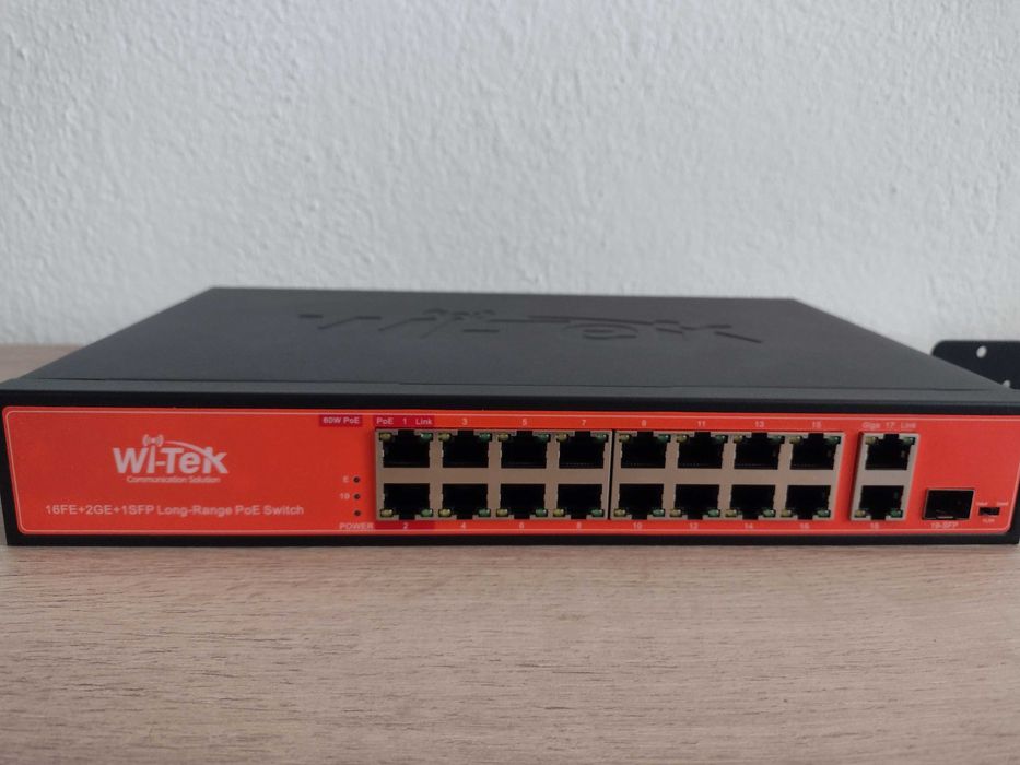 Нов Wi-tek WI-PS518G  PoE switch 16x PoE