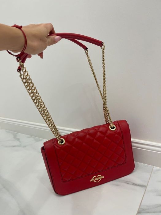 Червена дамска чанта Love Moschino