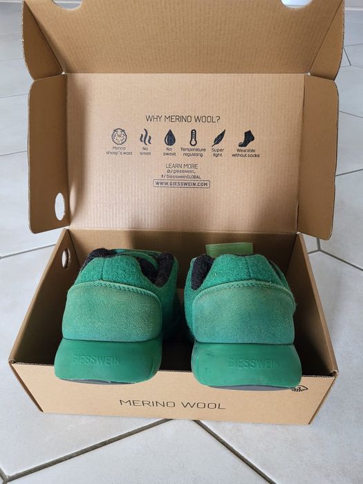 Pantofi copii Merino Runners verzi, m. 34, 22 cm interior