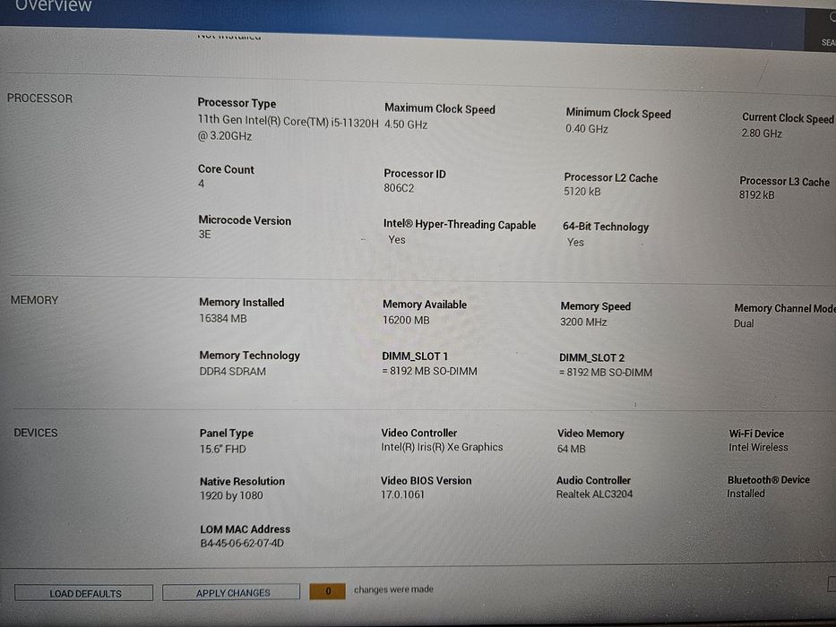 Dell Vostro 5510  i5-11320H/16GB Ram/512 GB Hdd
