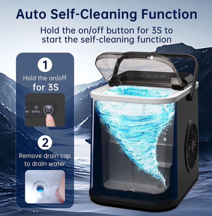 Mașină de gheață, 120W, cu senzor infraroșu și auto-curățare