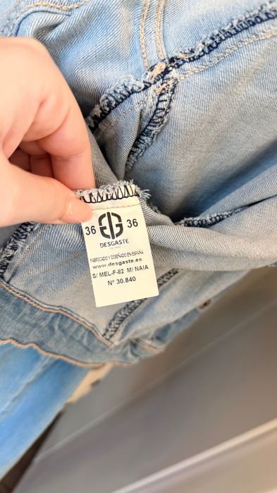 Geaca de blugi denim / S / dantela ștrasuri mărgele / impecabila