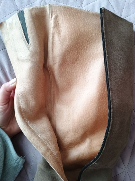 Велурени ботуши, бежови