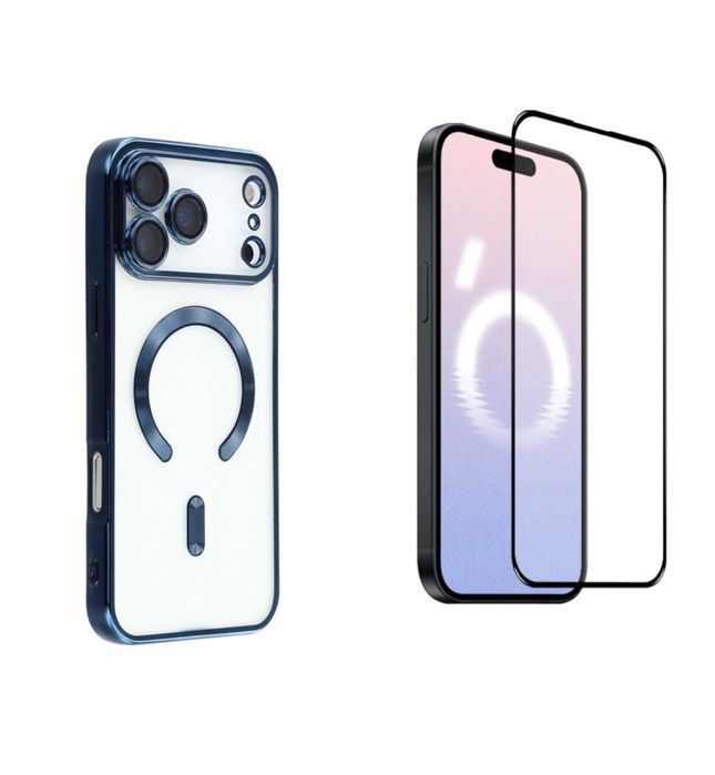 Iphone 17 AIR PRO MAX Husa Cercle Magsafe + Folie Sticla Clear Edge