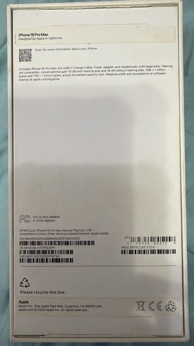Apple iPhone 16 Pro max 1T
