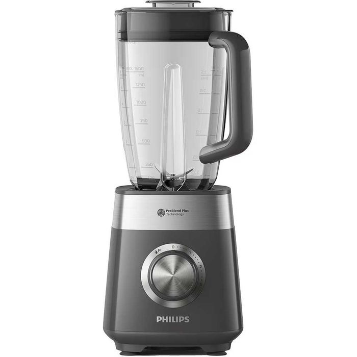 Blender PHILIPS Seria 5000 HR3020/20, 2l, 1000W, 3 trepte viteza, gri inchis-argintiu