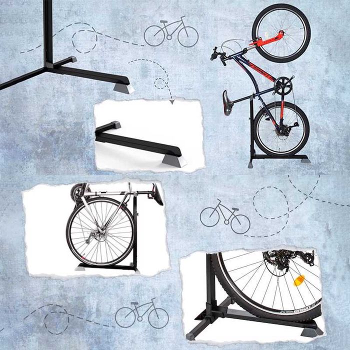 Велосипедна стойка MARTAR, Изложбена, Вертикална, Регулируема, Черна