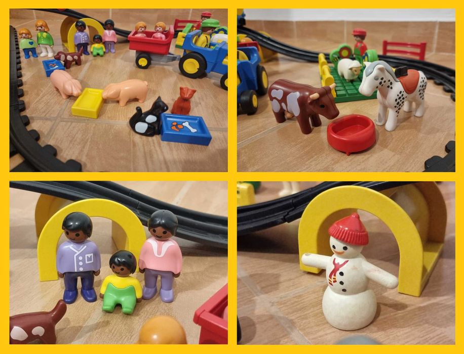 Tren Playmobil set mare cu masini, accesorii, oameni