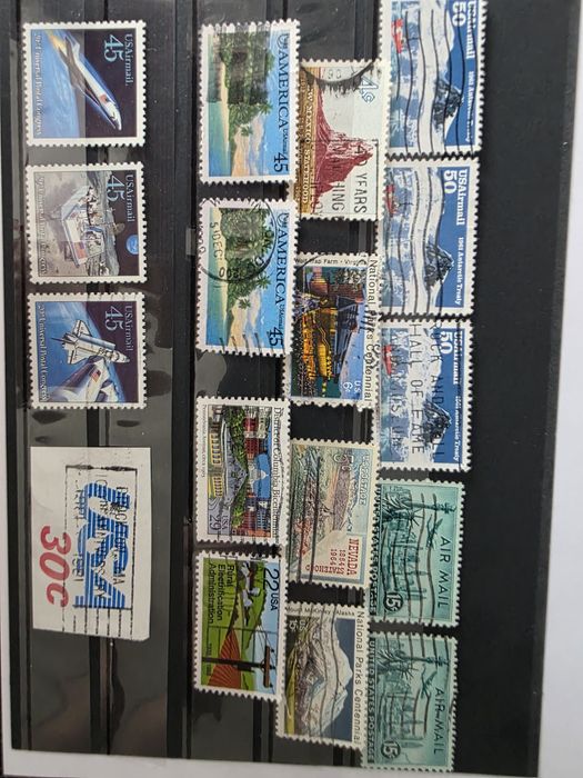 #001- Vand Mix lot 288 timbre SUA - Airmail, Elvis, steaguri, presedinti