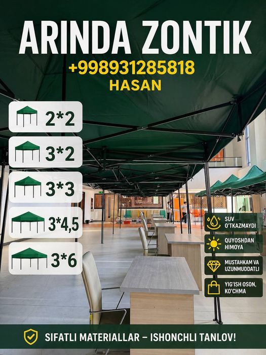 ARENDA ZONTIK hamma razmerdan bor