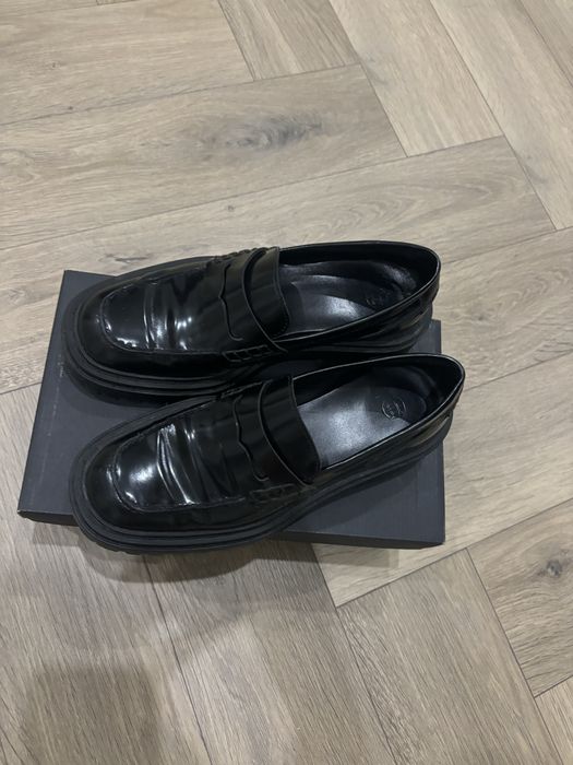 Лоферы Massimo Dutti кожа черные 35