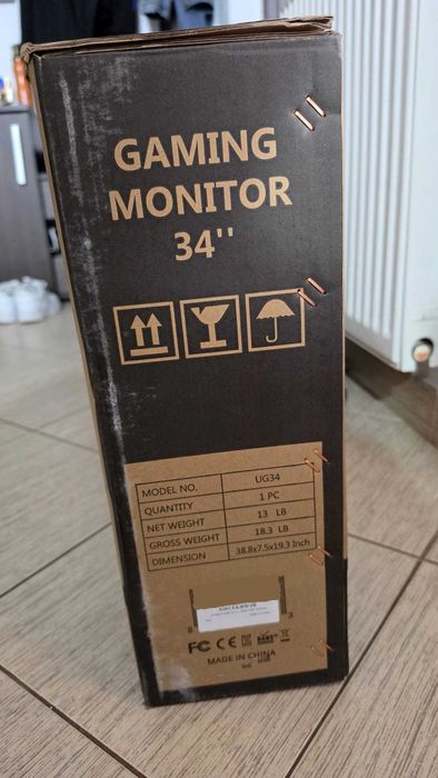 Monitor De Gaming Curbat 34 inchi 165Hz 3440 X 1440 Curbat Z-EDGE 34. NOU !!