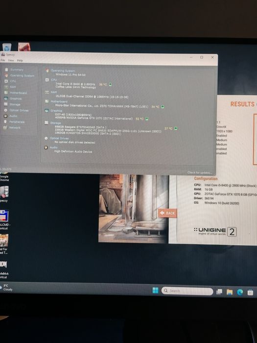 Kit gaming i5 8500 MSI z370 și gtx 1070 zotac
