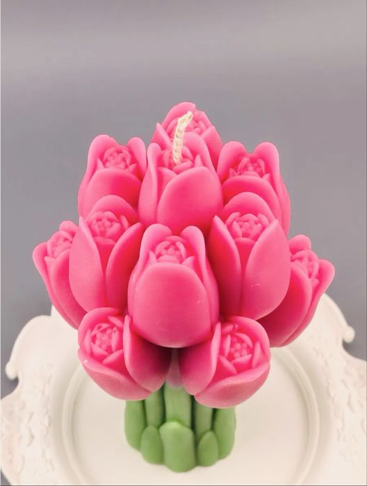 Свеча арома ручной работы Тюльпан