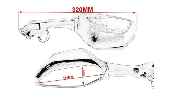 Спортни мото огледала за Honda / Kawasaki