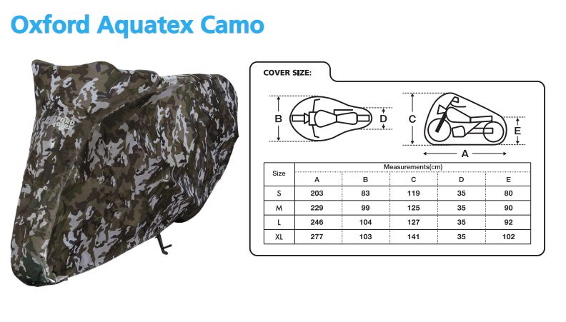 Покривало за мотор OXFORD AQUATEX Camouflage водоустойчиво