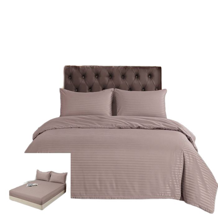 Lenjerie Damasc Portugalia Dx021, Damasc, 4 Piese, Cu Elastic, Bej