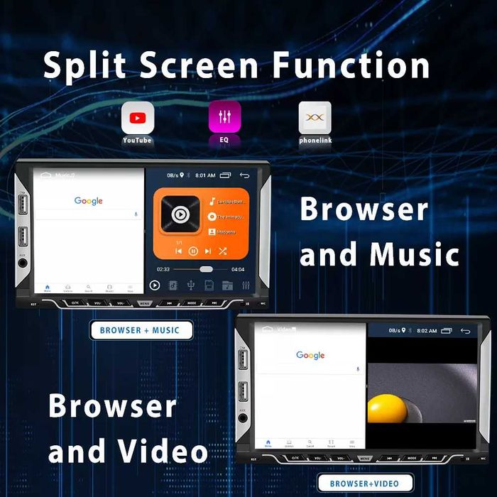 Мултимедия плеър за кола навигация RDS двоен дин за автомобил Android