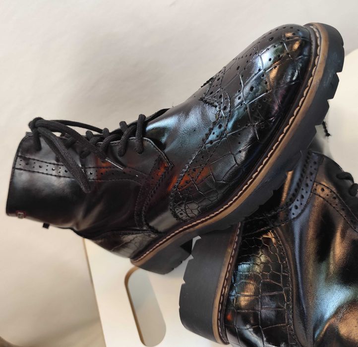 Ghete lace up brogue 40 Lav Artigianale piele naturala moale