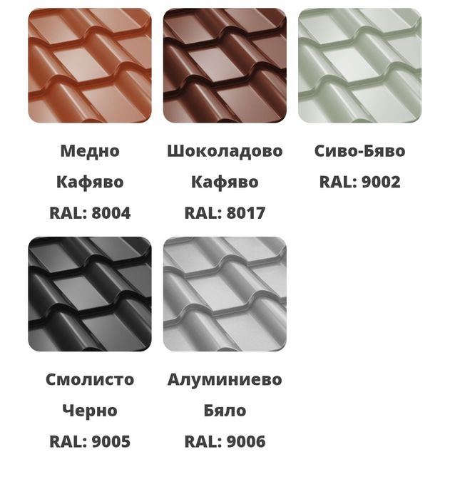 Метални керемиди BILKA Clasic Mat, Гланц, Grandemat