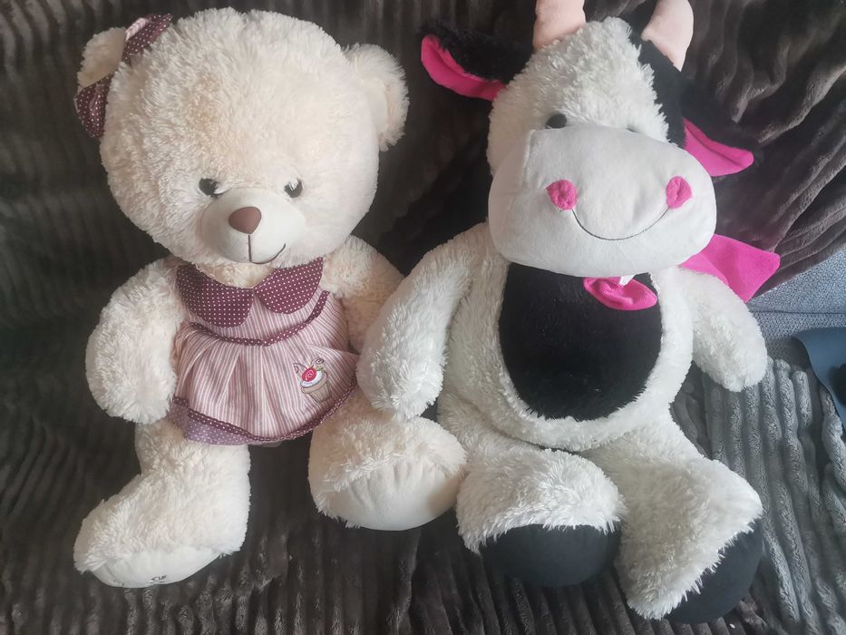 Плюшени играчки мече и крава