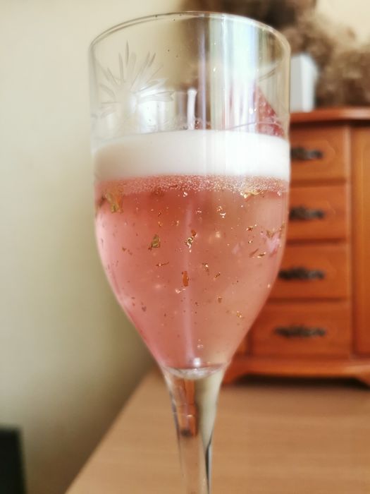Lumanare handmade din ceara de soia si ceara gel cu foita de aur