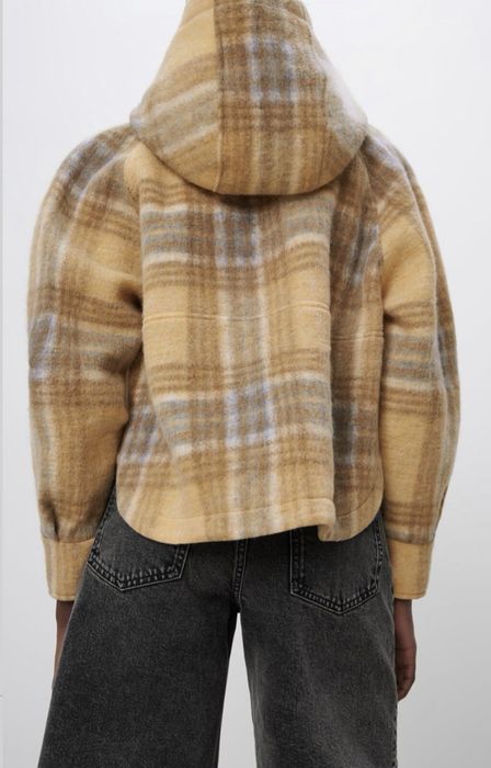 Zara Кариран въленен суичър жълто/синьо/сиво