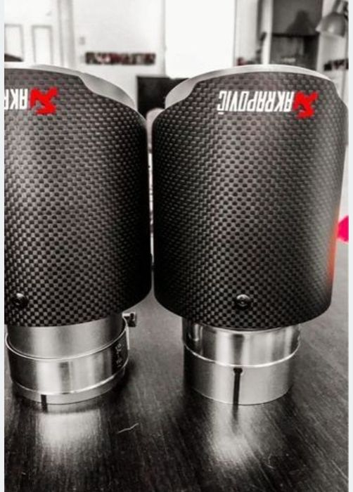Накрайници за ауспух 2бр Akrapovic акрапович гърне AKRAPOVIC турбо гърне накрайник неръждавейка карбон спортен ауспух