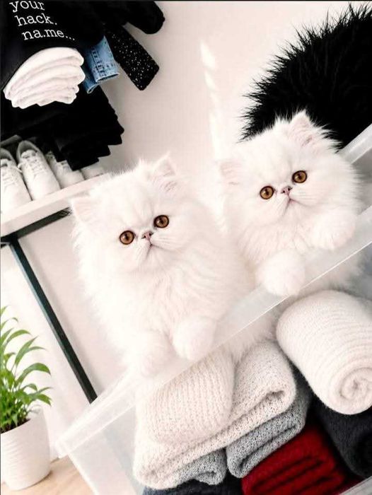 Persian kitten alb imaculat