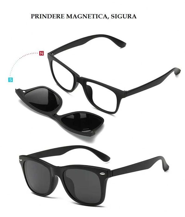 6in1 Ochelari soare condus lentile interschimbabile prindere magnetica