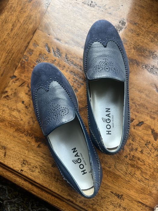 Кожени сини мокасини HOGAN 38 номер