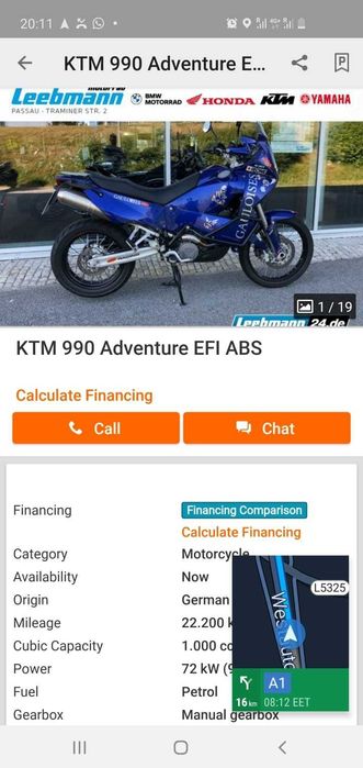 Vand KTM 990 ADVENTURE LC8 2008 ABS 30000 km